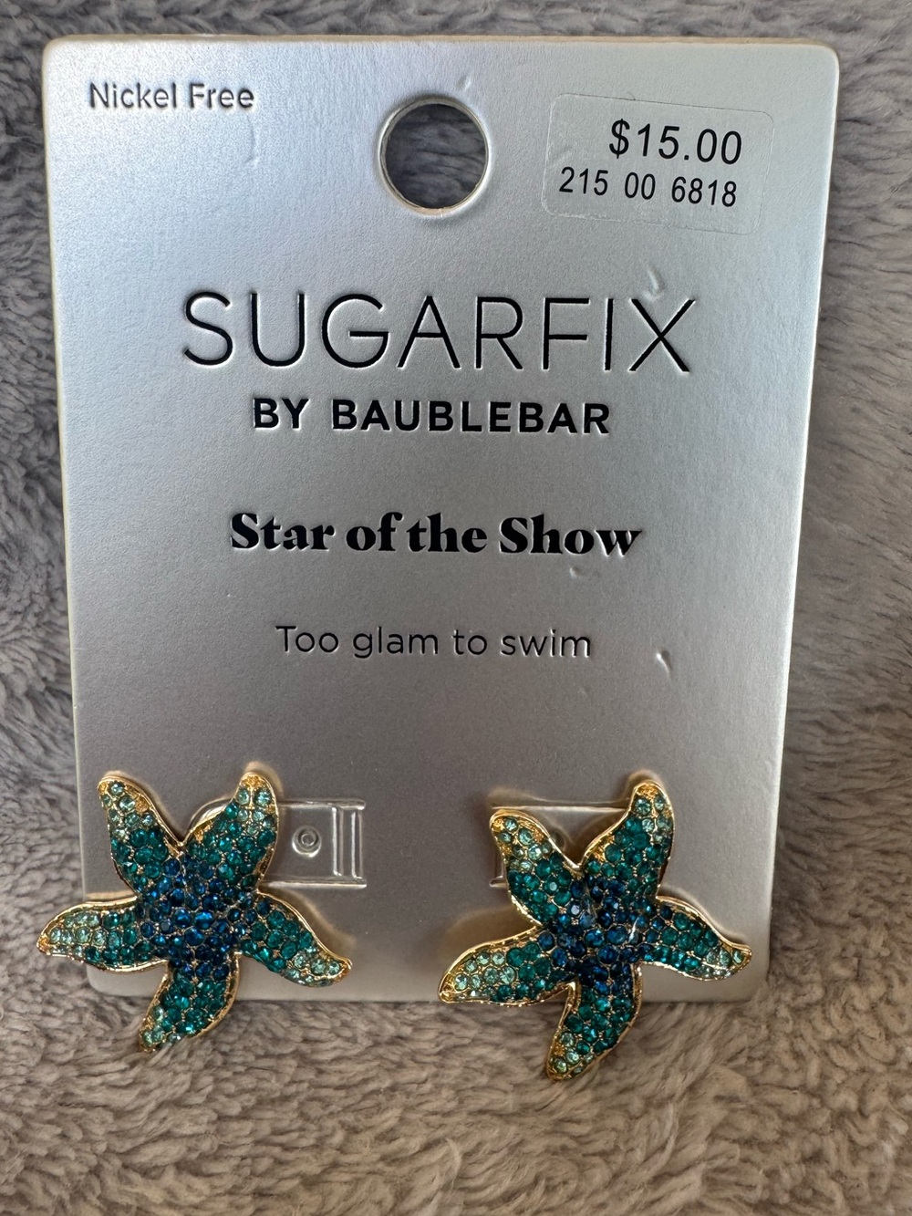 Sugarfix Star of the Show Blue Starfish Earrings
